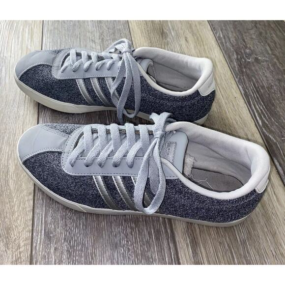 Adidas Courtset Women’s US Size 10 Heathered Gray White B74561 Sneaker Shoes - Picture 2 of 8